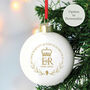 Personalised Queens Commemorative Wreath Bauble, thumbnail 1 of 3