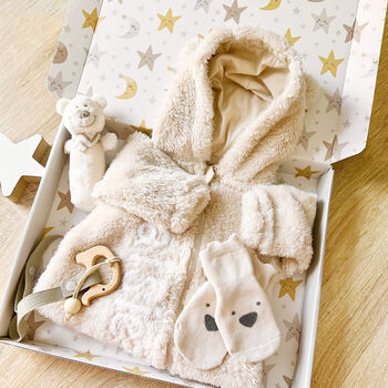 Baby Bear Hooded Jumpsuit Pramsuit In A Gift Box, 3 of 12