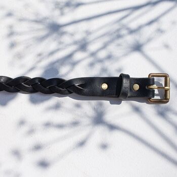 Plaited Black Italian Leather Belt, 4 of 4