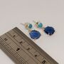 Turquoise Sapphire Silver Earrings, thumbnail 3 of 6