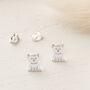 Cat Sterling Silver Stud Earrings, thumbnail 4 of 10