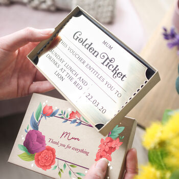 Floral Golden Ticket With Gift Box, 2 of 5