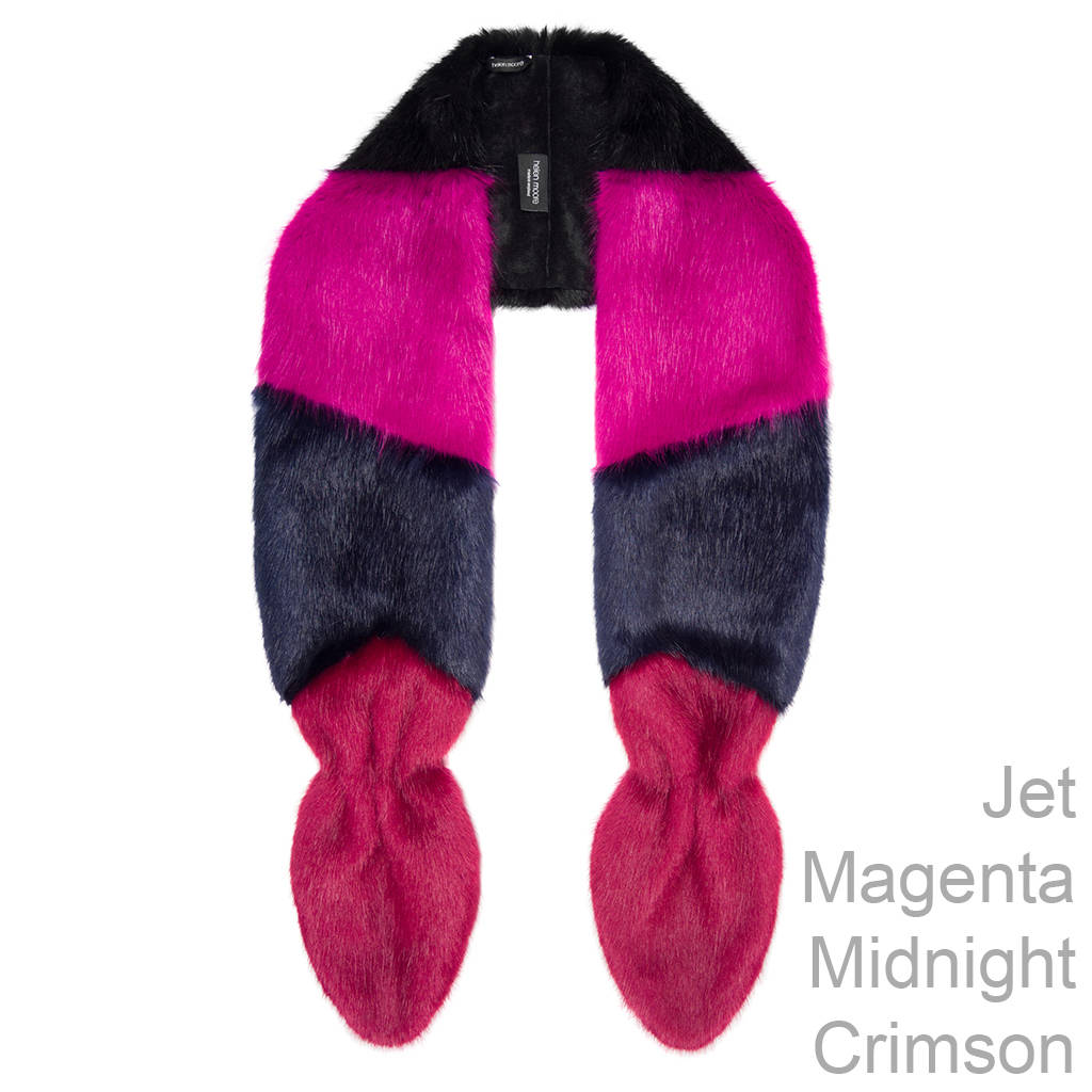 luxury faux fur multi vixen scarf by helen moore
