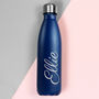 Personalised Smart Blue Metal Insulated Drinks Bottle, thumbnail 2 of 2