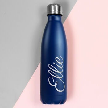 Personalised Smart Blue Metal Insulated Drinks Bottle, 2 of 2