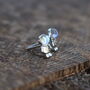 Star Astronaut Silver Earrings Moonstone Studs, thumbnail 3 of 3