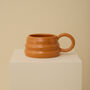 Orange Handmade Wavy Ceramic Mug, thumbnail 1 of 6