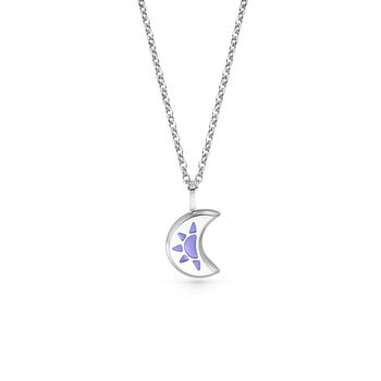 Purple Luna Blue Violet Glowing Pendant Necklace With Uv Keyring Torch, 2 of 5