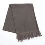 Dark Grey Tassel Heavyweight Scarf, thumbnail 3 of 5