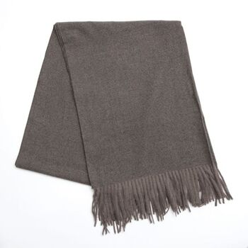 Dark Grey Tassel Heavyweight Scarf, 3 of 5