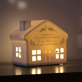 Personalised Christmas Foliage LED House – Light Up Christmas Decoration, 2 of 5