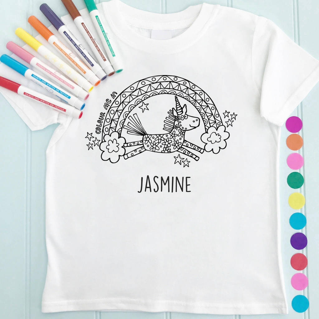 Personalised Unicorn Rainbow Child's T Shirt, 1 of 3