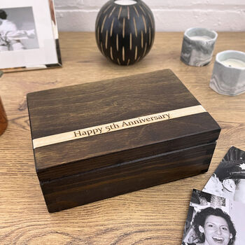 Veneer Personalised Wooden Anniversary Box, 11 of 12