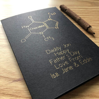 Personalised Chocolate Molecule Father's Day Card, 7 of 8