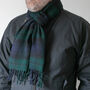 Merino Lambswool 30cm Wide Check Scarves, thumbnail 5 of 9