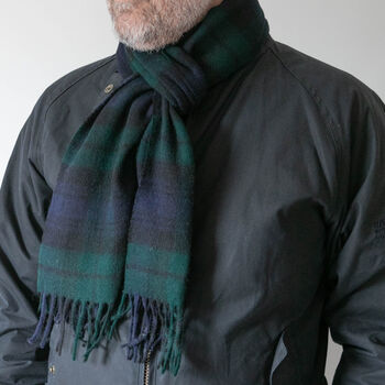 Merino Lambswool 30cm Wide Check Scarves, 5 of 9