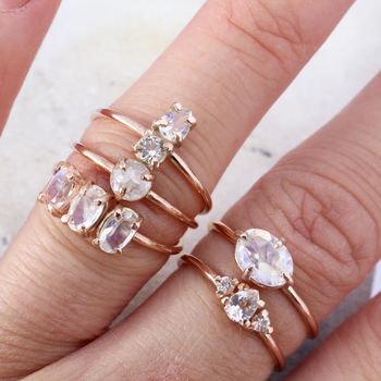 Iliana 9ct Gold Grey Rose Cut Diamond Ring, 3 of 4