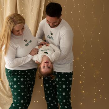 Personalised Snowflake Children's Christmas Pyjamas, 5 of 5