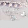Puffed Heart Sterling Silver Infinity Drop Earrings, thumbnail 2 of 12