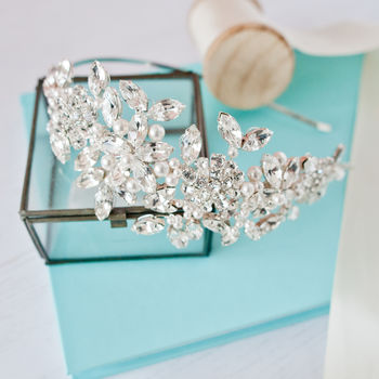 Pearl And Diamante Side Headdress, 2 of 5