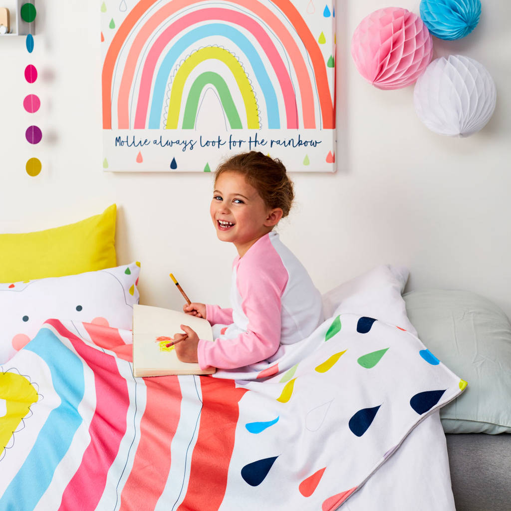 Children's Rainbow Personalised Blanket, 1 of 5
