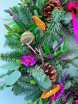 Colourful Bright Fresh Christmas Wreath, 3 of 3