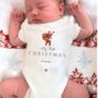 Personalised My First Christmas Sleep Suit Santa, thumbnail 1 of 4