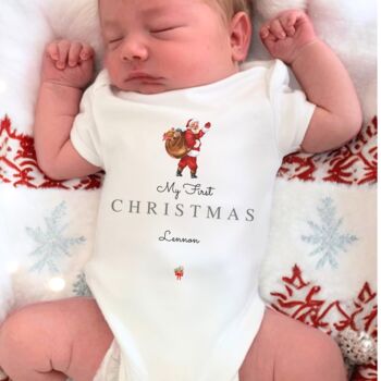 Personalised My First Christmas Sleep Suit Santa, 2 of 4