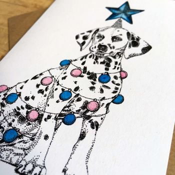 Dalmatian With Star Christmas Greetings Card, 3 of 3