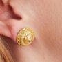 Textured Gold Plated Silver Large Stud Earrings, thumbnail 2 of 8