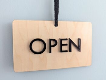 Open Closed Door Sign Shop Sign Wood 3D Acrylic Hanger, 4 of 7