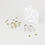 Gold Union Stud Earrings With Love Note, thumbnail 7 of 7