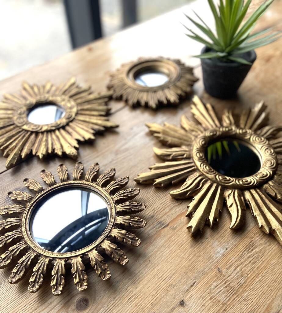 A Choice Of Burnished Gold Sunburst Mirrors, 1 of 6
