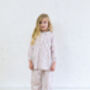 Girls English Rose Pink Floral Cotton Pyjama Set, thumbnail 4 of 5