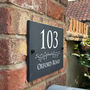 Personalised Floral Divide Slate House Number Sign, thumbnail 3 of 3