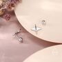 Sterling Silver Mismatched Kawaii Hammerhead Shark And Manta Ray Screwback Earrings, thumbnail 3 of 12