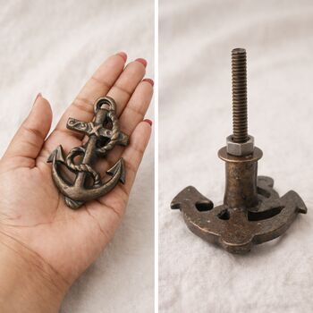 Antique Brass Anchor Drawer Pull, 6 of 9