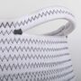 Large Laundry Cotton Rope Belly Basket White Grey, thumbnail 2 of 4
