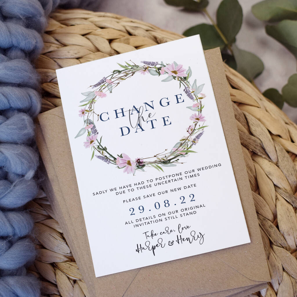 'Whisper Wreath' Change The Date Cards