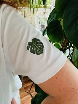 Eco Friendly Embroidered Monstera T Shirt, 3 of 7