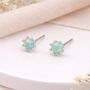 Sterling Silver Green Opal Micro Stud Earrings – 4mm, thumbnail 1 of 8