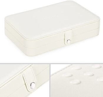 Small White Jewellery Organiser Travel Box Case, 7 of 8