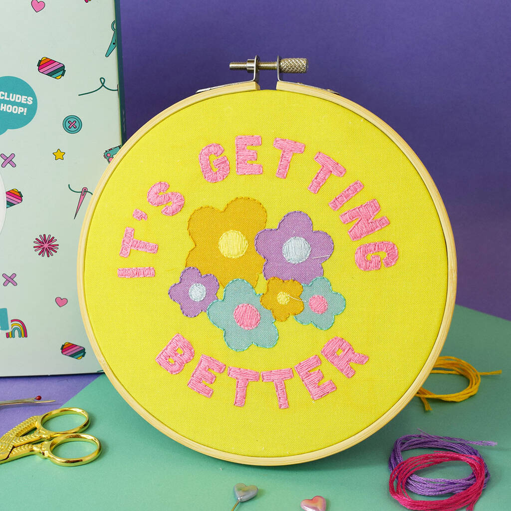‘It's Getting Better' Large Embroidery Kit By The Make Arcade