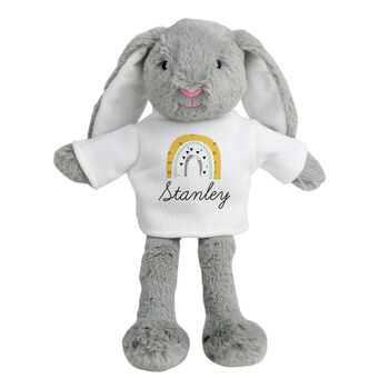 Personalised Rainbow Plush Bunny Rabbit Soft Toy, 5 of 5