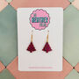 Red Wine / Hot Pink And Gold Glitter Christmas Tree Earrings Small And Large, thumbnail 7 of 9