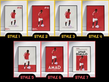 Amad Diallo Man Utd Football Poster, 2 of 6