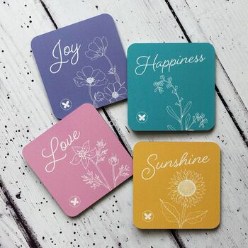 Joy Gift Set Cosmos Seeds, Coaster And Card, 4 of 5