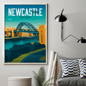 Newcastle Upon Tyne Travel Poster Art Print, 2 of 4