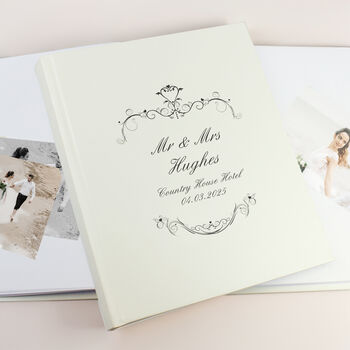 Personalised Black Ornate Swirl Photo Album, 3 of 6