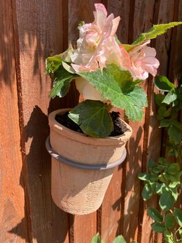 16cm Terracotta Flower Pot Planter With Metal Holder, 5 of 5